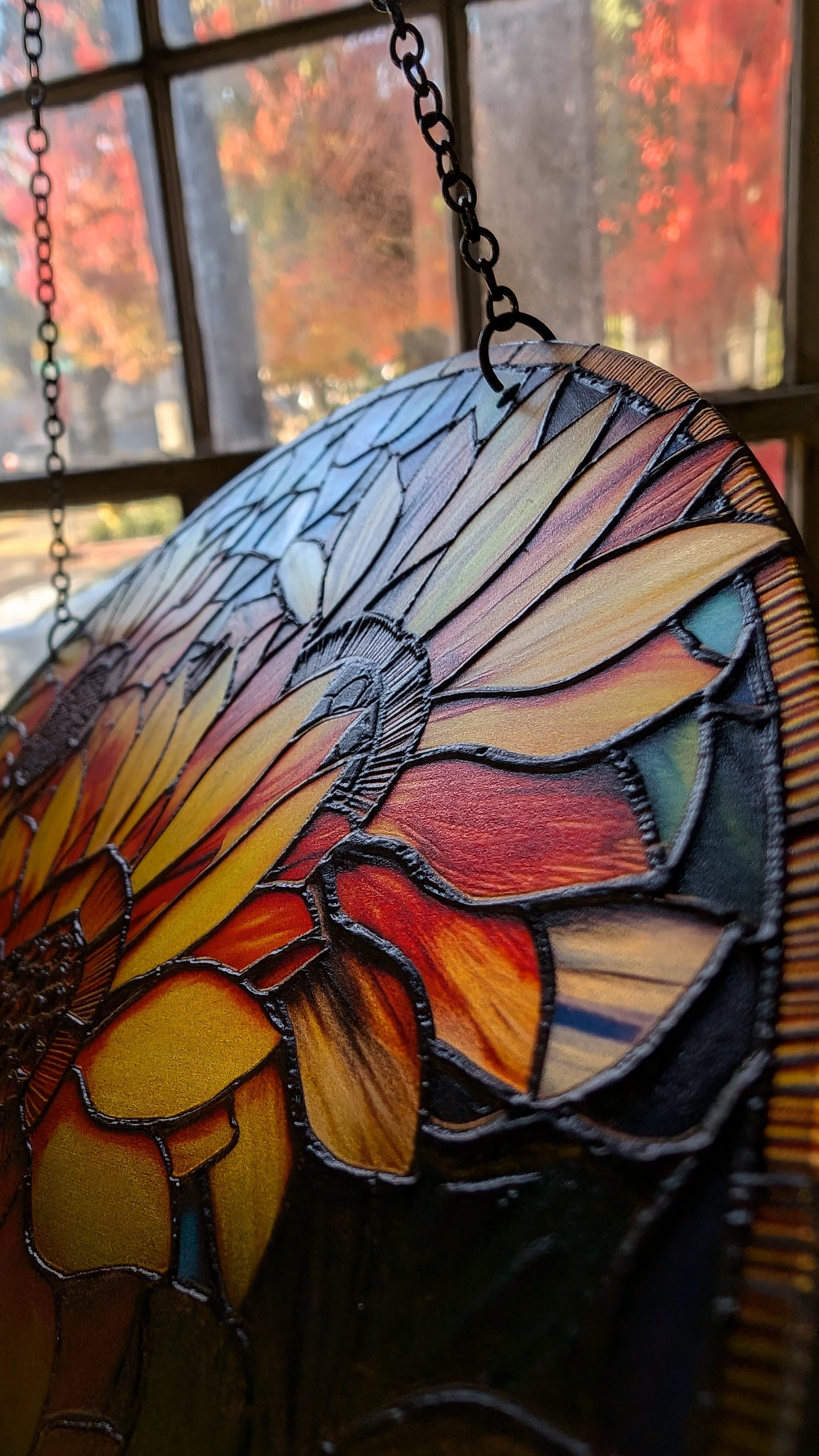 White stag stained glass ornament